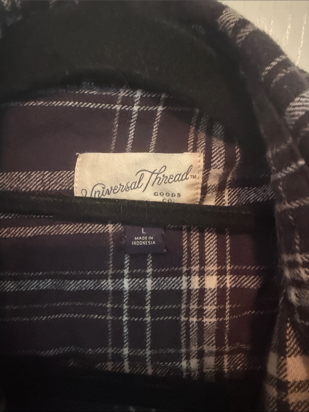 Black Plaid Flannel Jacket with Colorful Halloween Patch - Picture 3 of 3